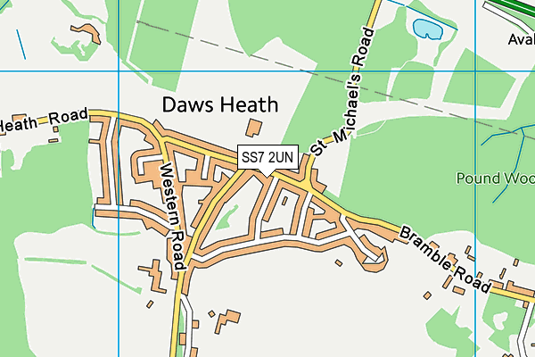 SS7 2UN map - OS VectorMap District (Ordnance Survey)