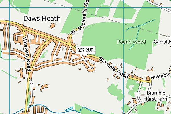 SS7 2UR map - OS VectorMap District (Ordnance Survey)