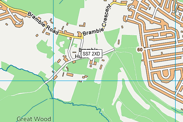 SS7 2XD map - OS VectorMap District (Ordnance Survey)