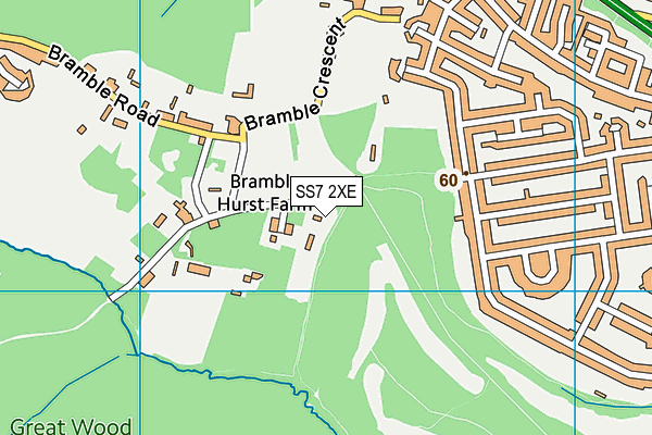 SS7 2XE map - OS VectorMap District (Ordnance Survey)