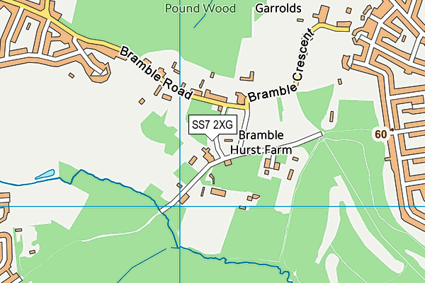 SS7 2XG map - OS VectorMap District (Ordnance Survey)