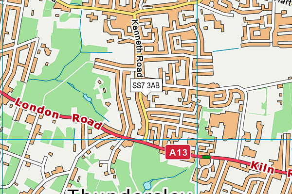 SS7 3AB map - OS VectorMap District (Ordnance Survey)