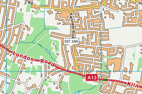 SS7 3AN map - OS VectorMap District (Ordnance Survey)