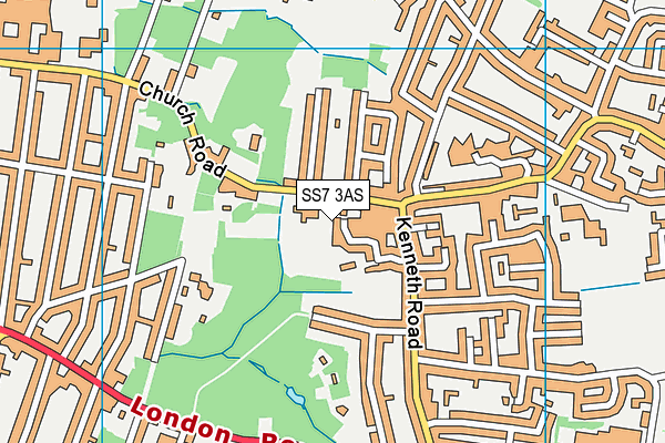 SS7 3AS map - OS VectorMap District (Ordnance Survey)