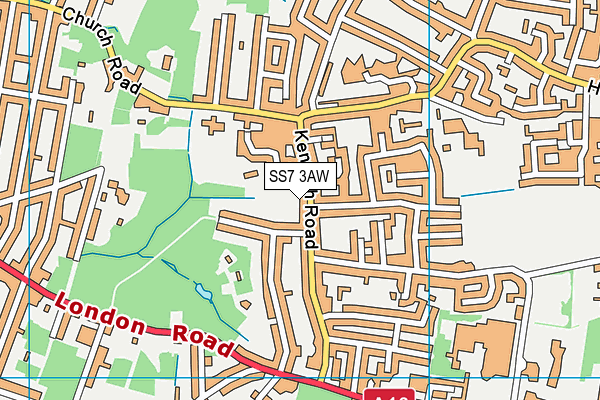 SS7 3AW map - OS VectorMap District (Ordnance Survey)