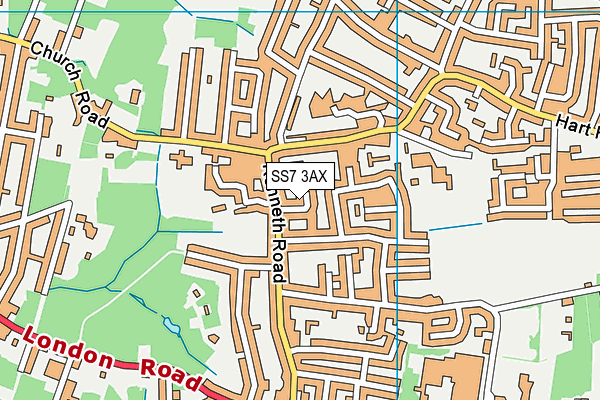 SS7 3AX map - OS VectorMap District (Ordnance Survey)
