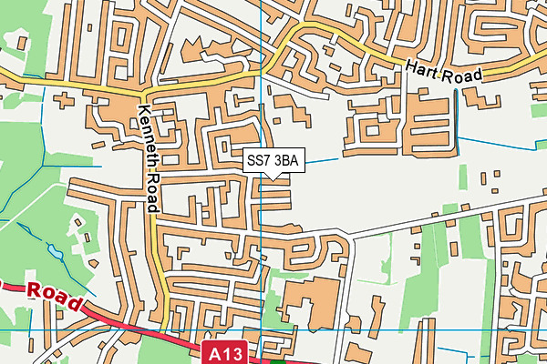 SS7 3BA map - OS VectorMap District (Ordnance Survey)