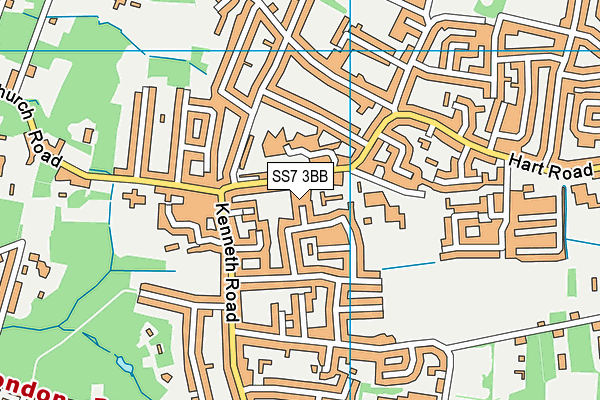 SS7 3BB map - OS VectorMap District (Ordnance Survey)