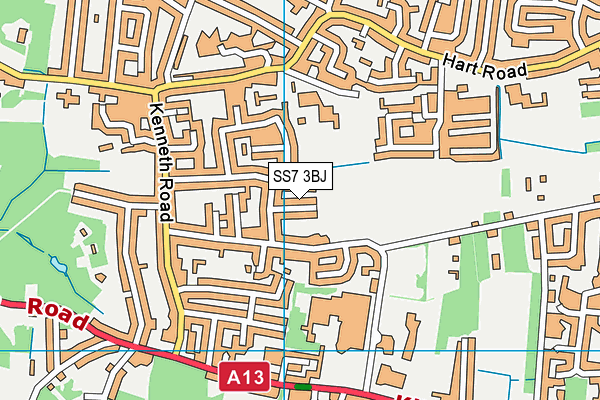 SS7 3BJ map - OS VectorMap District (Ordnance Survey)