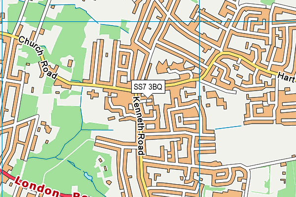 SS7 3BQ map - OS VectorMap District (Ordnance Survey)