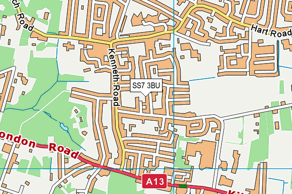 SS7 3BU map - OS VectorMap District (Ordnance Survey)