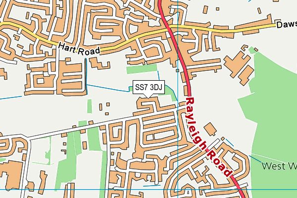 SS7 3DJ map - OS VectorMap District (Ordnance Survey)