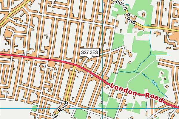 SS7 3ES map - OS VectorMap District (Ordnance Survey)