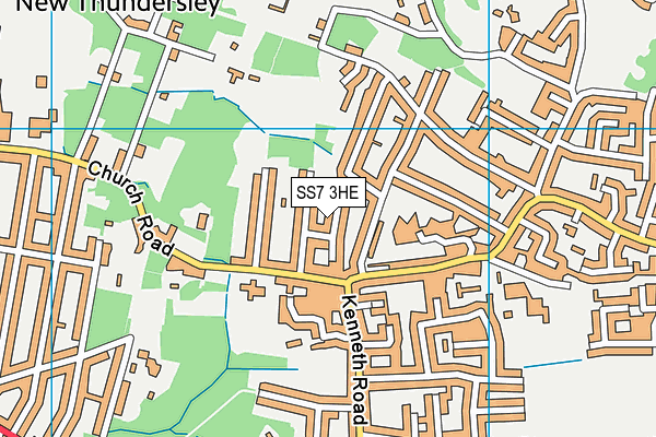 SS7 3HE map - OS VectorMap District (Ordnance Survey)