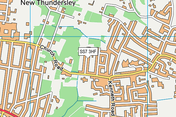 SS7 3HF map - OS VectorMap District (Ordnance Survey)