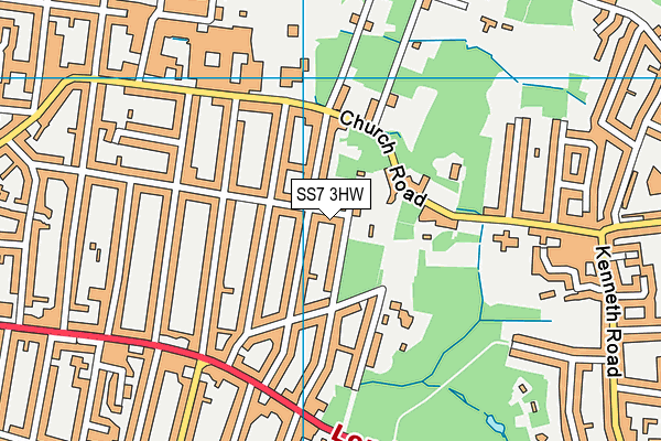 SS7 3HW map - OS VectorMap District (Ordnance Survey)