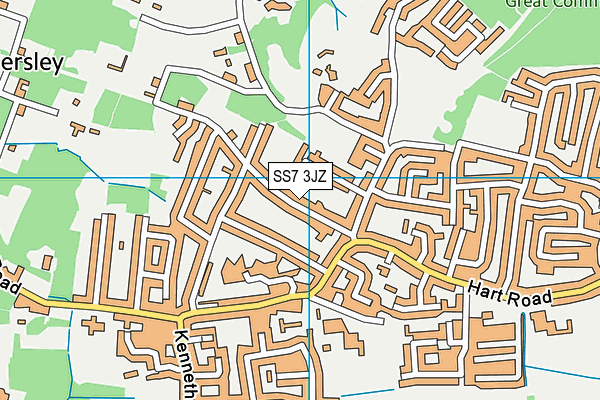 SS7 3JZ map - OS VectorMap District (Ordnance Survey)