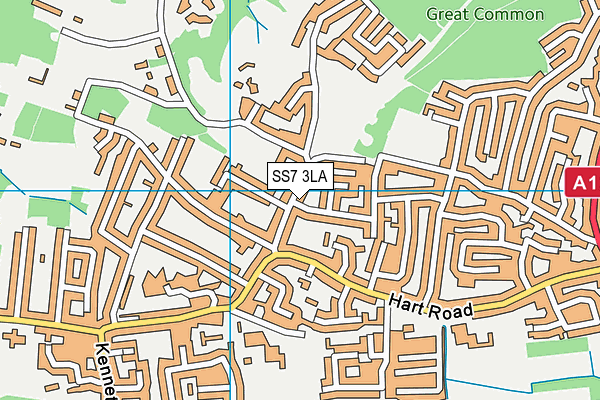 SS7 3LA map - OS VectorMap District (Ordnance Survey)
