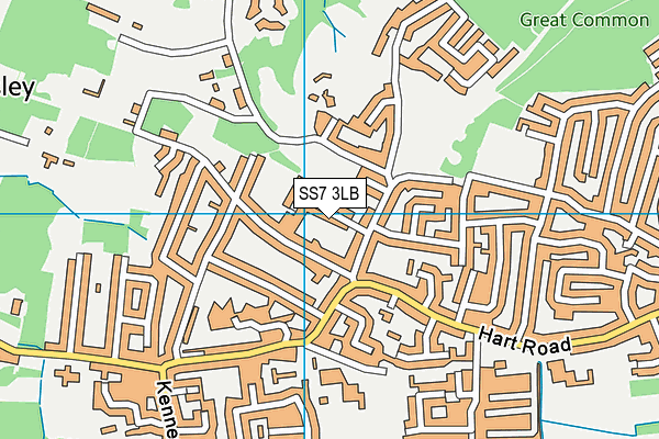 SS7 3LB map - OS VectorMap District (Ordnance Survey)