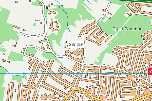 SS7 3LF map - OS VectorMap District (Ordnance Survey)