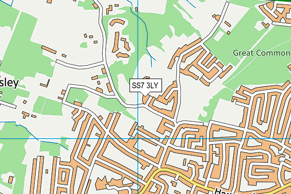 SS7 3LY map - OS VectorMap District (Ordnance Survey)