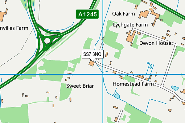 SS7 3NQ map - OS VectorMap District (Ordnance Survey)