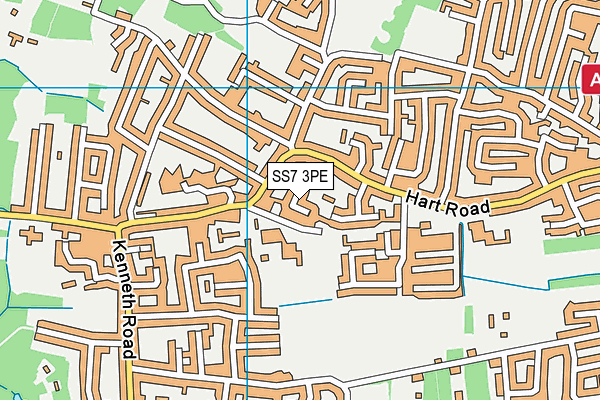 SS7 3PE map - OS VectorMap District (Ordnance Survey)