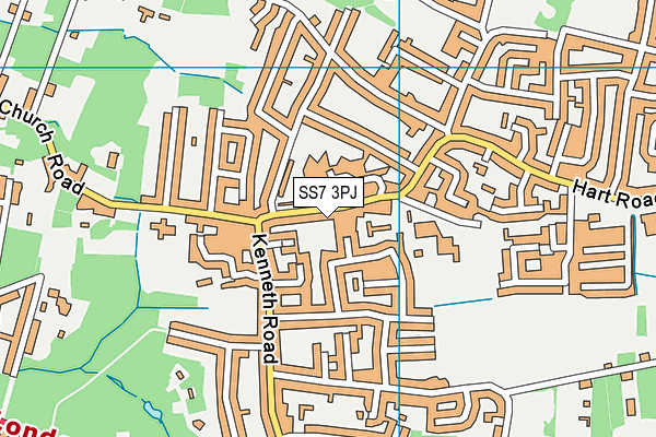 SS7 3PJ map - OS VectorMap District (Ordnance Survey)