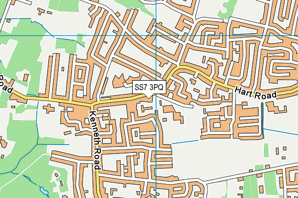 SS7 3PQ map - OS VectorMap District (Ordnance Survey)