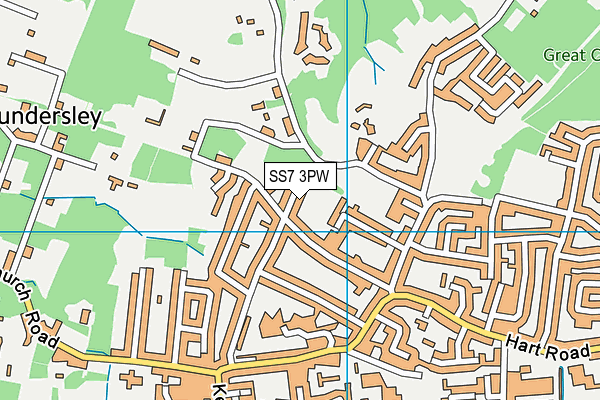 SS7 3PW map - OS VectorMap District (Ordnance Survey)