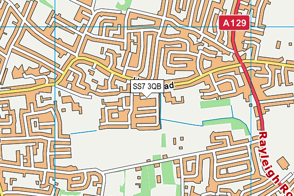 SS7 3QB map - OS VectorMap District (Ordnance Survey)