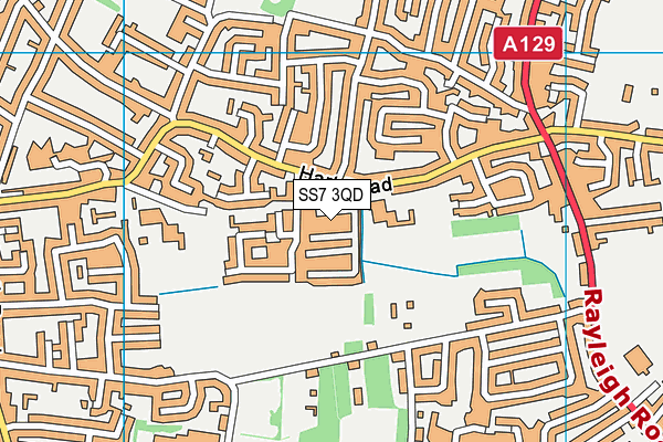 SS7 3QD map - OS VectorMap District (Ordnance Survey)