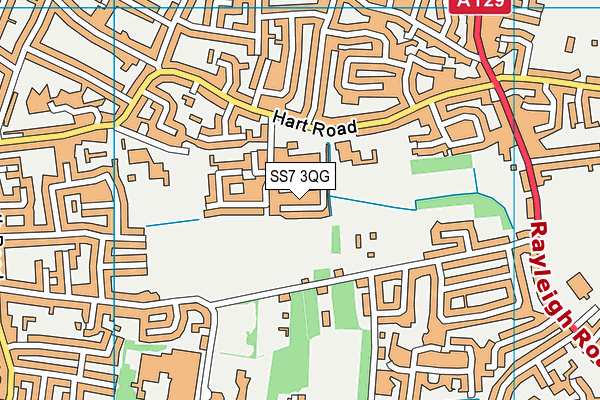 SS7 3QG map - OS VectorMap District (Ordnance Survey)