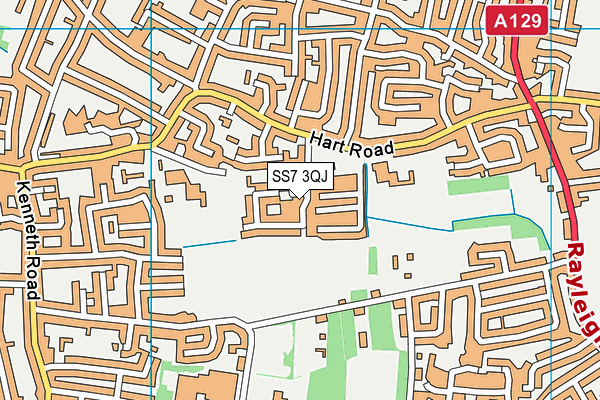 SS7 3QJ map - OS VectorMap District (Ordnance Survey)