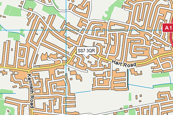 SS7 3QR map - OS VectorMap District (Ordnance Survey)
