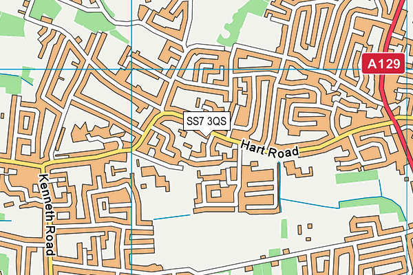 SS7 3QS map - OS VectorMap District (Ordnance Survey)