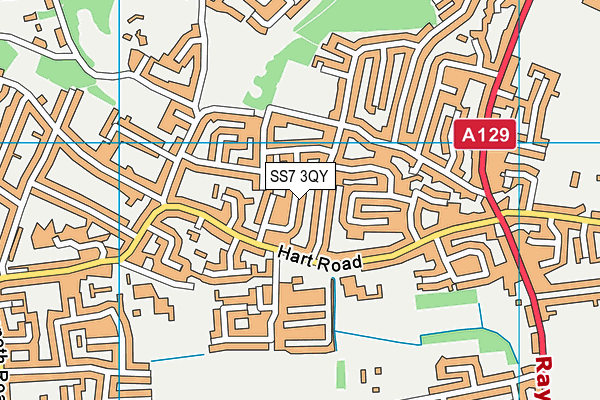 SS7 3QY map - OS VectorMap District (Ordnance Survey)