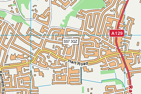 SS7 3QZ map - OS VectorMap District (Ordnance Survey)