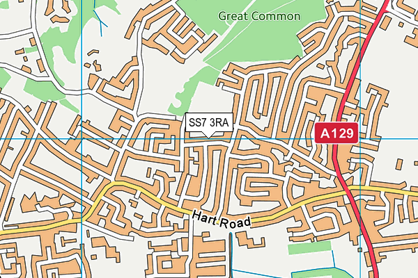 SS7 3RA map - OS VectorMap District (Ordnance Survey)