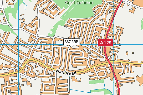 SS7 3RB map - OS VectorMap District (Ordnance Survey)