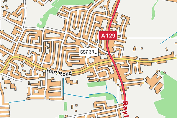 SS7 3RL map - OS VectorMap District (Ordnance Survey)