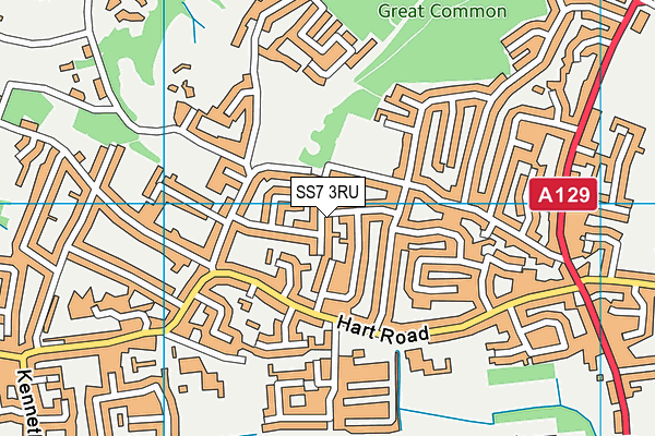 SS7 3RU map - OS VectorMap District (Ordnance Survey)
