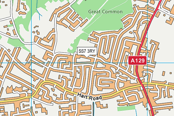 SS7 3RY map - OS VectorMap District (Ordnance Survey)