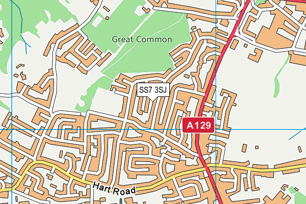 SS7 3SJ map - OS VectorMap District (Ordnance Survey)