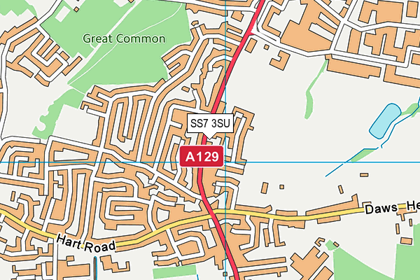 SS7 3SU map - OS VectorMap District (Ordnance Survey)