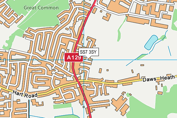 SS7 3SY map - OS VectorMap District (Ordnance Survey)