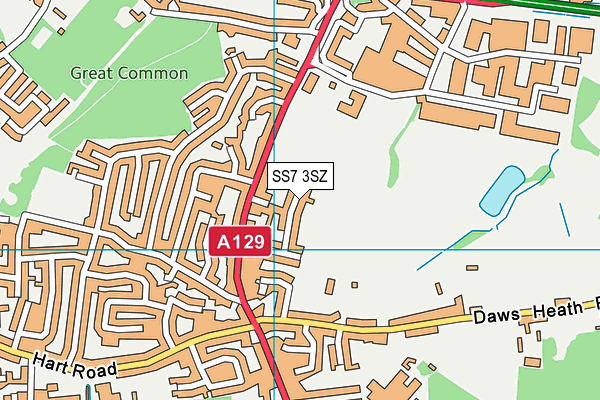 SS7 3SZ map - OS VectorMap District (Ordnance Survey)