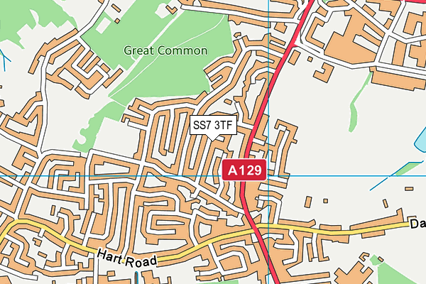 SS7 3TF map - OS VectorMap District (Ordnance Survey)