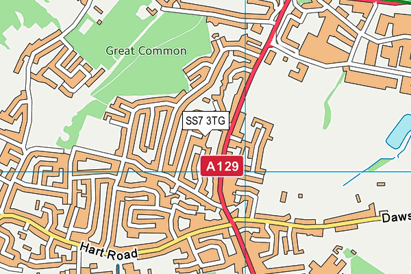 SS7 3TG map - OS VectorMap District (Ordnance Survey)