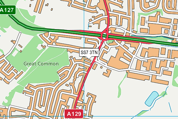 SS7 3TN map - OS VectorMap District (Ordnance Survey)